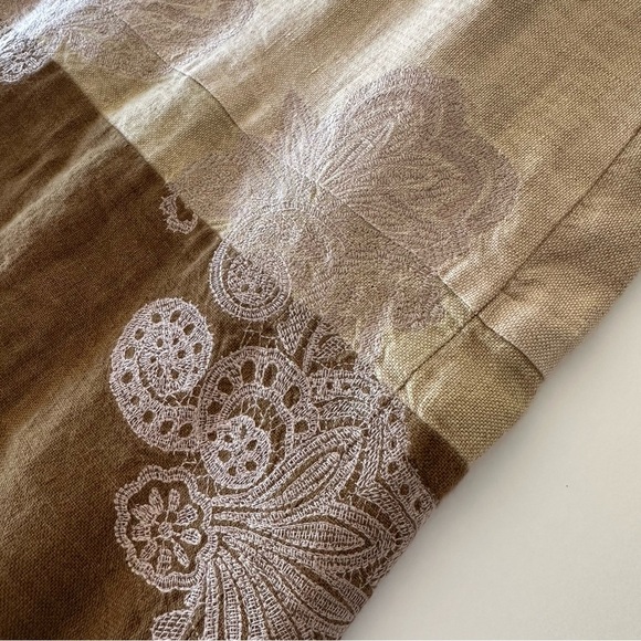 J Jill Embroidered Linen Duster Jacket Coat Lagenlook Size Medium Tall - Picture 12 of 15